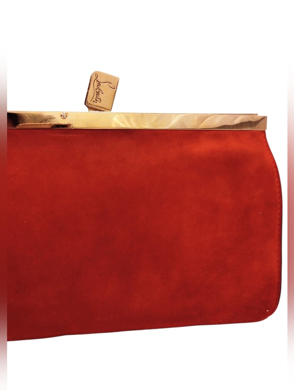 Christian Louboutin Palmette Clutch in Red Suede - Picture 12 of 16